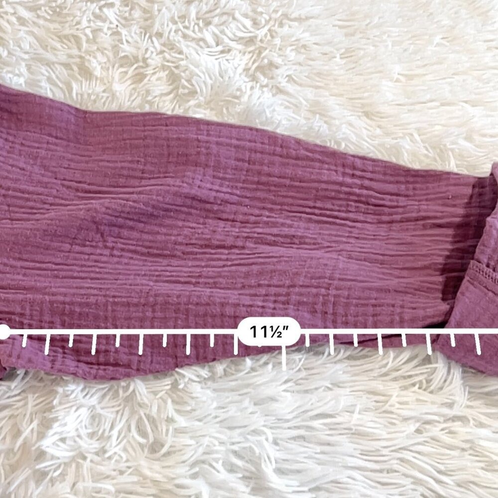 Women's Anne Klein Purple Crinkle‎ Button Down Shirt L - Picture 9 of 10